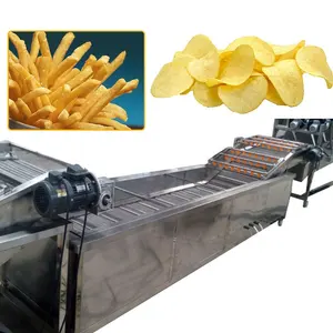 100 Kg/u Kleinschalige Chips Verse Frietjes Friet Braadmachine Bevroren Zoete Aardappelvlokken Productielijn Prijs