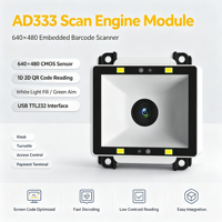 Módulo Escáner de Códigos QR AD333 Compatible con Pantalla de 640*480, USB TTL232 RS232 para Kioscos de Autoservicio y Equipos Expendedores, en Stock