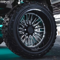 Jantes forgées FANXI Super Single Series 22x12 22x10 20x10 6x5.5 5x5.5 pour Chevy Ram Noir Brillant 24x14 26x16 Jantes forgées pour camion