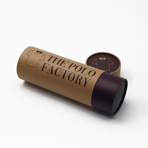 Recyclable Elegant Custom Logo Kraft Paper Tube Packaging for Polo Shirt <b>Garments</b> Short Sleeve Shirt Storage - Product Image 6