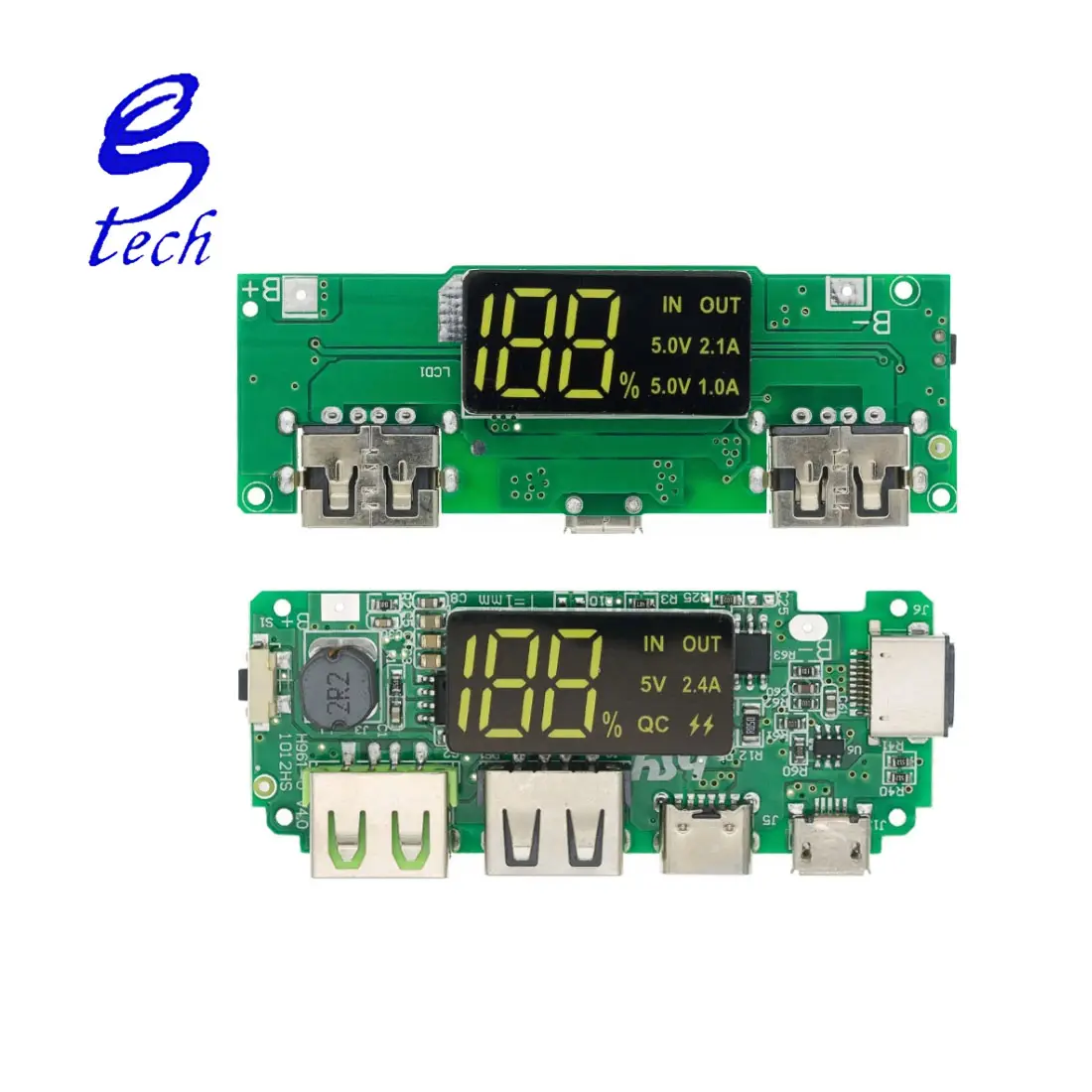 LED Dual USB 5V 2.4A Type-C USB Mobile Power Bank 18650 Charging Module Lithium Battery Charger Board Circuit