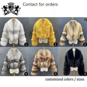 JANEFUR جاكيت فراء فاخر للنساء جاكيت فرو حقيقي قابل للتخصيص معطف ثعلب حقيقي - Product Image 3