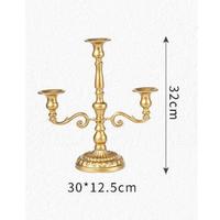 Candelabro de Hierro Forjado de Cinco Brazos, Estilo Europeo, Lujoso y Elegante, para Decoración Romántica de Hogar, Hotel o Boda
