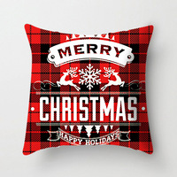 Taie d'oreiller personnalisée Housse de coussin de Noël en velours imprimé décoratif