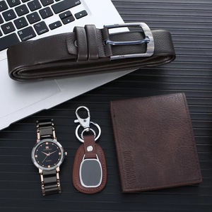 2023 Phong Cách Mới Chất Lượng Hàng Đầu Người Đàn Ông Của Món Quà Đồng Hồ Nam Bộ Vành Đai + Ví + Móc Chìa Khóa + Vành Đai Đồng Hồ 4 cái/bộ Món Quà Kỳ Nghỉ - Product Image 3