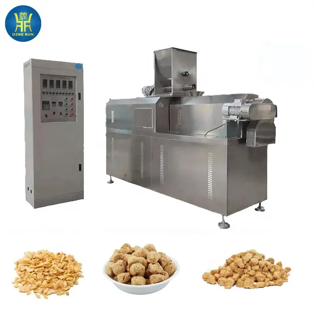 automatische soja nuggets protein lebensmittel extrudermaschinen vegetarisch soja fleischstücke herstellungsmaschine anlage