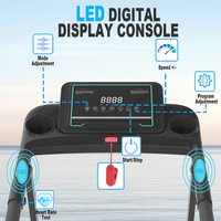 Treadmill Elektrik Komersial Harga Terjangkau dengan Desain Lipat dan Layar LED untuk Sesi Latihan Berjam-jam