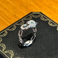 Bague léopard en argent sterling 925 massif Bague tendance Bijoux pour hommes et femmes