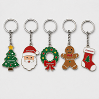 Porte-clés de Noël personnalisés en gros de haute qualité, décorations de Noël, porte-clés, cadeaux de fête de Noël, souvenirs, anneaux porte-clés