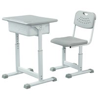Ensemble de bureau et chaise d'école modernes en plastique, mobilier de salle de classe pour élèves du primaire et du secondaire