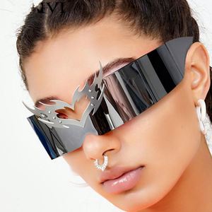 Gafas de Sol Deportivas Y2K con Diseño de Corazón Punk, Sin Montura, Protección UV400, para Hombre y Mujer - Product Image 1