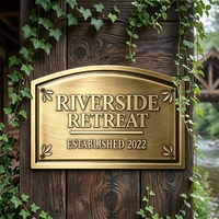 Plaque de porte personnalisée en laiton massif pour hôtel, numéro de maison moderne en lettres 3D en relief, plaque de numéro de maison résistante à l'eau