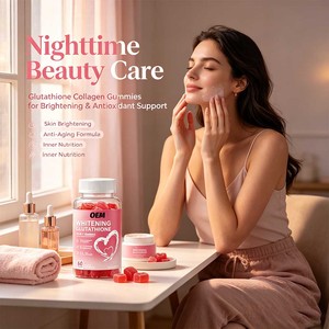 Gummies OEM Éclaircissantes et Anti-Âge au Glutathion, Collagène et Vitamine C pour Femmes, 60 Unités, Végétariennes - Product Image 4