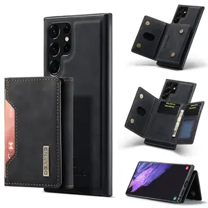Kredi kartı kılıfı darbeye 2 in 1 deri cüzdan torba telefon kılıfı kapak için Samsung Galaxy S24 S22 s23 fe Ultra DG Ming kılıfları