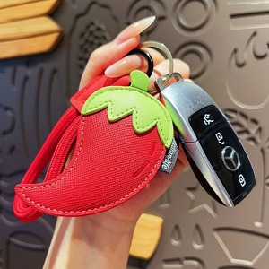 Cute Leather Bag Pendant Carrot Chili Personalized Electric Car Vegetable Light <b>Keychain</b> High Quality Silk Screen Printed - Product Image 3