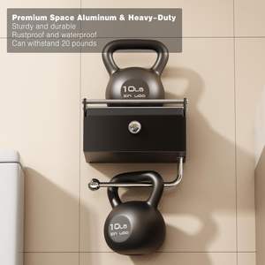 Support mural moderne en aluminium noir pour <span class=keywords><strong>papier</strong></span> toilette avec boîte de <span class=keywords><strong>rangement</strong></span> pour lingettes, idéal pour les salles de sport et les hôtels - Product Image 6