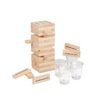 Puzzle en bois de haute qualité bâtiment fête boire empilage esprit jeux adultes enfants blocs jeu