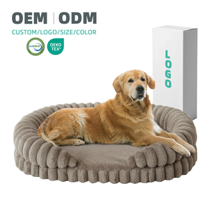Luxe Corduroy Memory Foam Hondensofa's Op Maat Gemaakt Logo Orthopedische Memory Foam Huisdierenbedden Wasbare Afneembare Hoes OEM ODM - Product Image 1