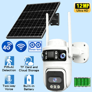 Caméra solaire sans fil PTZ HD 12MP à 3 objectifs, haute qualité, pour la sécurité domestique, AOV, détection <span class=keywords><strong>de</strong></span> mouvement, <span class=keywords><strong>surveillance</strong></span> extérieure - Product Image 6