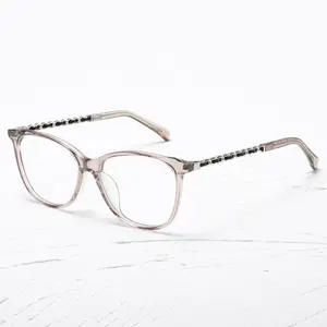 Brand New Goddess Frame Leather Wrapped Legs Eyeglasses with Natural Beauty Mirror myopia Reading Glasses