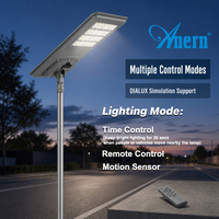 Lampadaire Solaire Tout-en-un de Qualité Commerciale 80W 100W 120W 150W avec Contrôle Intelligent et Minuterie, Batterie au Lithium Étanche pour Allées Extérieures