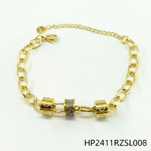 Bracelet tennis en or 14 carats pour femmes, plaqué rhodium, design gravé, chaîne personnalisée, bijoux à porter tous les jours, cadeau - Product Image 1