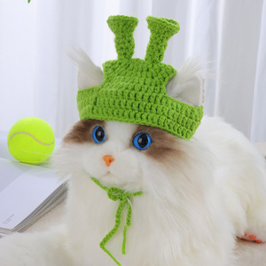Handmade Phim Hoạt Hình Ếch Pet Hat Vui Dễ Thương Dress-up Cho Mèo Chó Nhỏ Amigurumi Trang Phục Phụ Kiện Tùy Chỉnh Đảng - Product Image 5