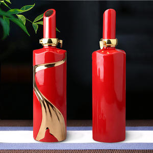 Bouteille à vin en céramique 500 ml, bouteille vide plaquée or, décoration créative colorée, petite bouteille scellée, ensemble de vin - Product Image 3