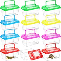 Terrarium Portable Industriel Transparent pour Reptiles – Transporteur en Plastique avec Fonction de Maintien de la Fraîcheur pour Petits Reptiles et Tarantules