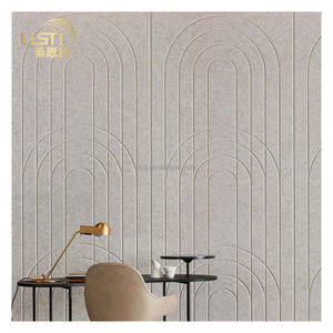 Décoration murale de restaurant Effet 3D Barrière acoustique en feutre 9 mm Autocollants muraux décoratifs adhésifs Panneau mural en forme de V portable - Product Image 1