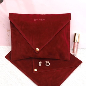Oem mẫu miễn phí tùy chỉnh <span class=keywords><strong>logo</strong></span> in nút nhung satin lót phong bì <span class=keywords><strong>Pouch</strong></span> đối với trang sức món quà cưới Faux Suede Bụi Túi - Product Image 4