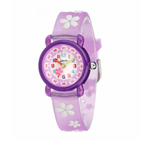 Montre sport en quartz 3D rose pour bébés filles, étanche, avec fermoir à boucle, pour Noël et anniversaire