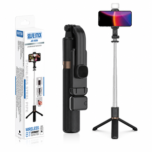 Trépied en acier inoxydable JC-02S avec lumière LED intégrée, poignée à rainure droite extensible de 985 mm - Product Image 1
