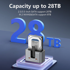 Estación de Acoplamiento Externa Personalizada Todo en Uno de Doble Bahía para Discos Duros SSD y <span class=keywords><strong>HDD</strong></span>, Carcasa de Aluminio con USB-C Tipo C - Product Image 4