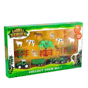 खेत खेलने ट्रैक्टर प्लास्टिक जानवरों लघु नवीनता खिलौना