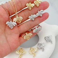Bagues Abeilles en Plaqué Or avec Zircons Cubiques pour Femmes et Filles, Bijoux Fantaisie, Accessoires Animaux Insectes, Style Tendance, Vente en Gros