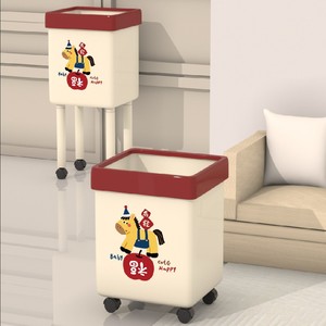 <b>Tall</b> Trash Can With Wheels Rectangular Indoor Waste <b>Bin</b> For Living Room <b>Kitchen</b> Bedroom Bathroom Large Capacity Portable - Product Image 2
