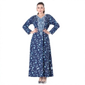 AISHWARY CREATION Stylish Printed Cotton <b>Kaftan</b> <b>Plus</b> <b>Size</b> Muslim Women Middle East All-Day Modest Loose Fit Long Sleeve - Product Image 1