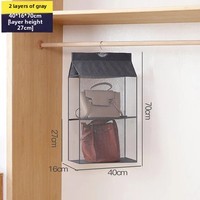 Organisateur de sacs suspendus en tissu non tissé tridimensionnel, anti-poussière, à deux couches, support de rangement mural pour la maison et la garde-robe