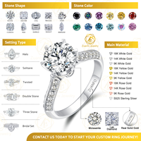 Bague solitaire personnalisable 1 à 5 carats, taille ovale, or 10K, 14K, 18K, diamant de laboratoire cultivé CVD HPHT certifié IGI pour fiançailles et mariage
