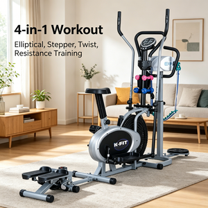 Máquina Elíptica Magnética K-FIT GS-8.2GASTM, Bicicleta Elíptica con Masajeador y Twister para Gimnasio en Casa, Cardio Estacionario - Product Image 5