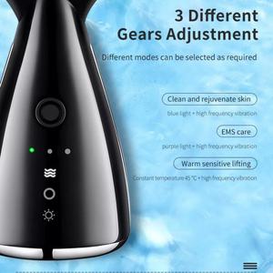 เครื่องนวดหน้าและลำคอ OEM สำหรับดูแลผิวหน้า เครื่องนวดยกกระชับใบหน้าและลำคอแบบไฟฟ้า พร้อมความร้อน 3 โหมด สำหรับริ้วรอย เครื่องนวดหน้า - Product Image 5