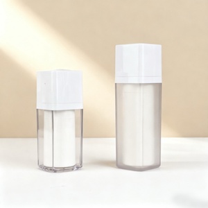 Botella con Bomba Airless en Oferta, 15ml 30ml 50ml, Envase Cosmético Cuadrado Transparente, Botella con Bomba Airless Recargable para Base de Maquillaje Líquida - Product Image 3