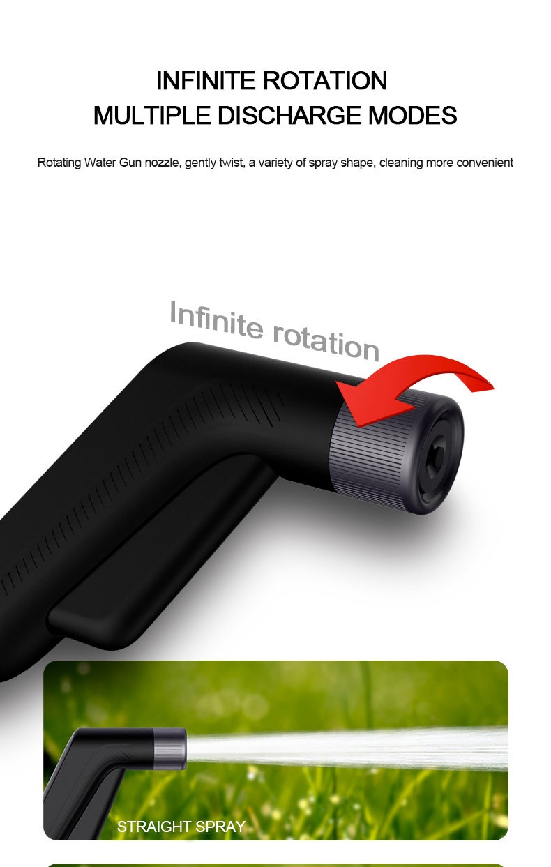 Variable foam pump for automobile foam 360 degree rotation of one button minimalist switch to adjust water outlet mode
