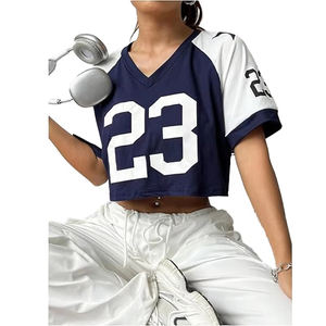 Services de conception gratuits, haut court imprimé respirant, taille plus, uniforme de cheerleading, maillots de football sexy pour hommes - Product Image 2