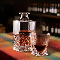 500ml Luxus-Glasdekanter Geschenkbox-Set mit Wiederverwendbarem Design für Festliche Weihnachten Neujahr Wein Whiskey Feiertagspartys