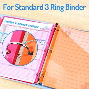 מחיצות לתיקייה עם שני כיסים, 8 טאבים, לקלסר 3 טבעות, רב צבעוני, סט של 1, דגם Forvencer 8 - Product Image 6