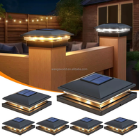 Lampe solaire à LED pour colonne, IP65 étanche, lumière blanc chaud, 4x4, pour extérieur, jardin, terrasse, clôture, pont, en plastique, décorative