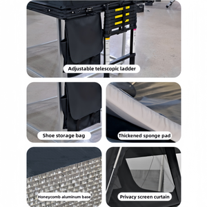 Carpa <span class=keywords><strong>de</strong></span> Techo Rígida Desplegable <span class=keywords><strong>de</strong></span> Aluminio, Carpa Triangular <span class=keywords><strong>para</strong></span> 2-3 Personas, Ideal <span class=keywords><strong>para</strong></span> SUV, Camioneta, <span class=keywords><strong>Jeep</strong></span>, Van - Product Image 6