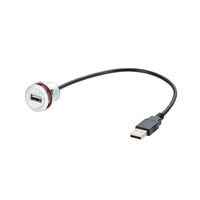 Conectores de Cable de montaje en Panel USB2.0 tipo B de aluminio Industrial, rosca para conexión al ras de alimentación, chasis de conexión para Escáner de impresora